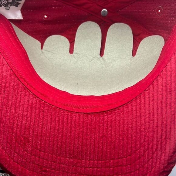 Pabst Blue Ribbon PBR Racing Team‎ Red Corduroy Snapback Adjustable Hat Cap NWT - Picture 6 of 6